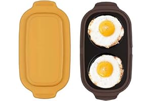 Quick Heat Microwave Egg Cooker - Multi-Use Egg Poacher and Fryer for Breakfast Sandwiches, Portable Microwave Cookware (Yell