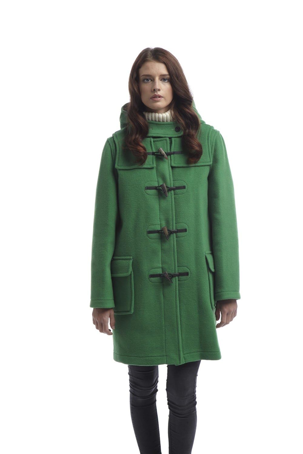 Womens Green Duffle Coat Han Coats