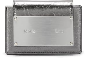 Matin Kim, Accordion Wallet, Credit Card Holder for Men and Women, Dark Silver