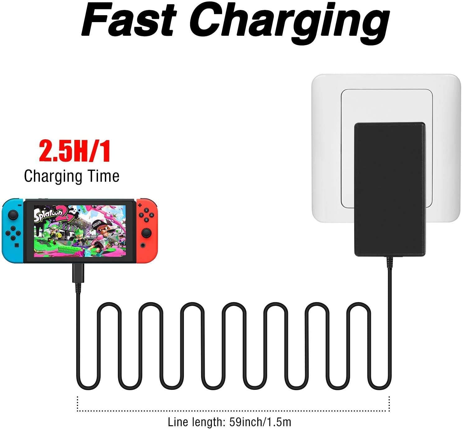 Charger For Switch Ac Adapter For Switch Amazon Co Uk Electronics