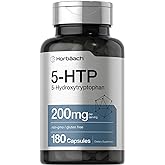 Horbäach 5HTP 200mg Supplement | 180 Capsules | 5 Hydroxytryptophan | Griffonia Simplicifolia | Extra Strength | Non-GMO, Gluten Free