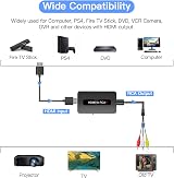 Kirolle HDMI to RCA Converter Cable HDMI to Composite AV CVBS Converter view 2