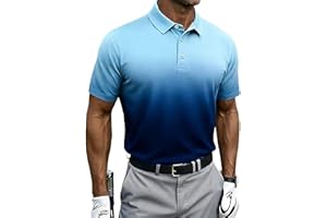 Xiaojmake Casual Polo Shirt for Men Short Sleeve Ombre Color Gym Workout Golf T-Shirt Fashion Collared Neck Button Tops 2026