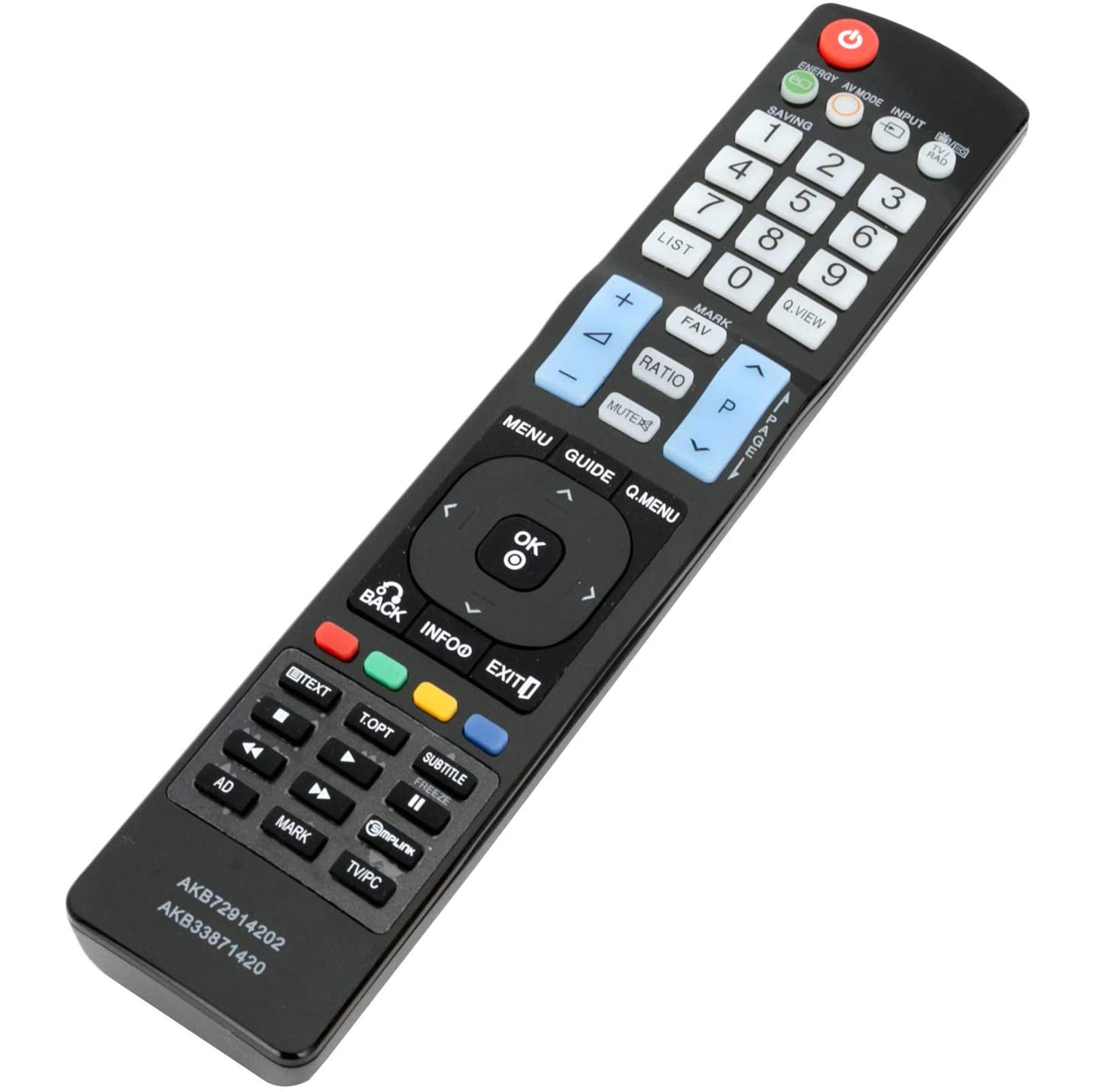 ALLIMITY AKB33871420 Remote Control Replaced for LG Plasma LED LCD TV 19LH2000-ZA 19LS4D-ZB 42PG100R 42PG100R-ZA 50PG100R 50PG100R-ZA LGM1962D-WC.AEU M1962D M197WDL M197WDP M197WDP-PC M2062D M2262D