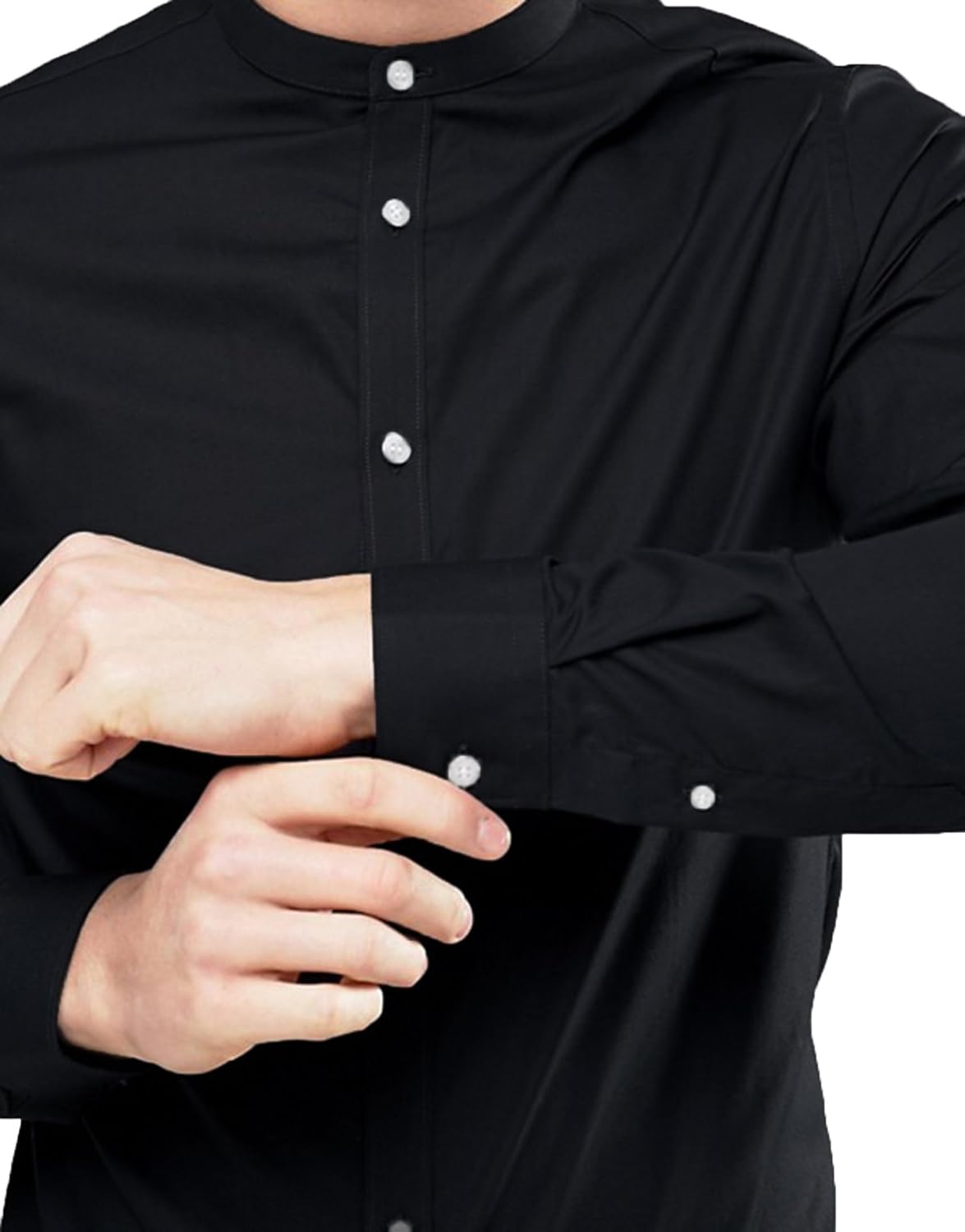 dom stand collar formal wear shirt for men's