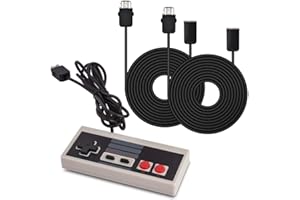AGPtek® Controller Gamepad and 2pc*9.84Ft Extension Cables For Nintendo Mini NES Classic Edition