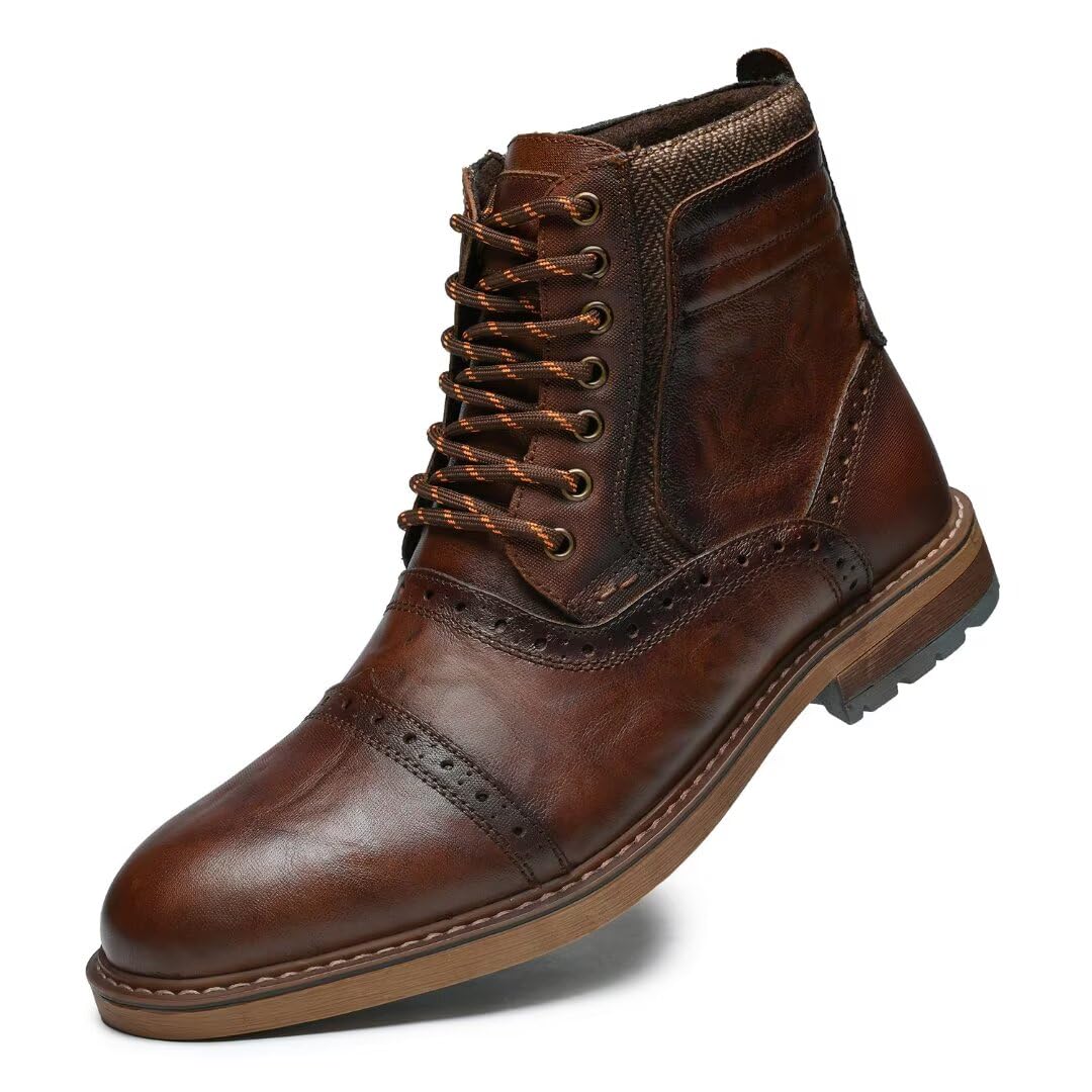 Photo 1 of Arkbird Leather Oxfords, Stylish and Comfort Chelsea Ankle Boots with Zipper Coffee-embossed 9