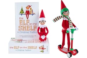THE ELF ON THE SHELF Elf On The Shelf Box Set with Scout Elf Boy (Blue Eyed) and Stand-N-Scoot Elves at Play Accessory (Multi-Item Bundle)