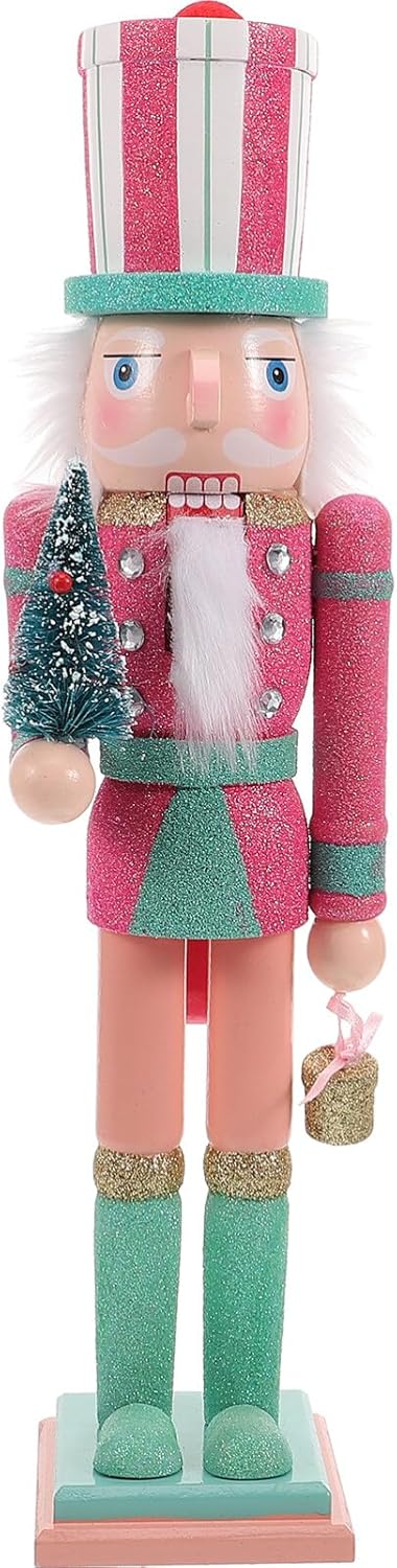 Nutcrackers - BESPORTBLE 38.5CM Christmas Nutcracker Soldier, Glitter Wooden Nutcracker Figure, Nutcracker Soldier Ornament for Xmas