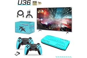 U36 Retro Game Console Stick with Classic Games, S905X4 Quad 4K HDMI Plug & Play TV Gaming System, Dual Wireless Controllers,