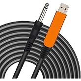 YESPURE USB Guitar Cable 10Ft, USB Guitar Interface Male to 6.35mm 1/4 inch Gold-Plated TS Mono Plug,Recording Cable Compatible with PC, Mac, Xbox, PS4, PS3,PS2
