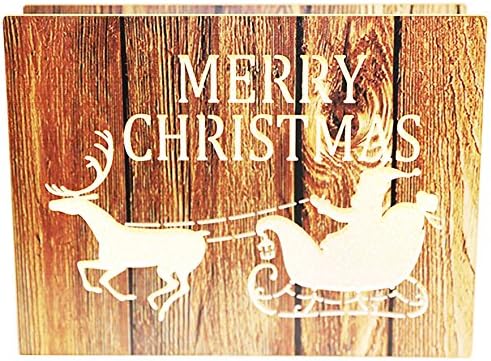 Christmas Festival 20 LED Lit Illuminated Table Desk Natural Wood Decoration Ornaments Light (Santa Ride)