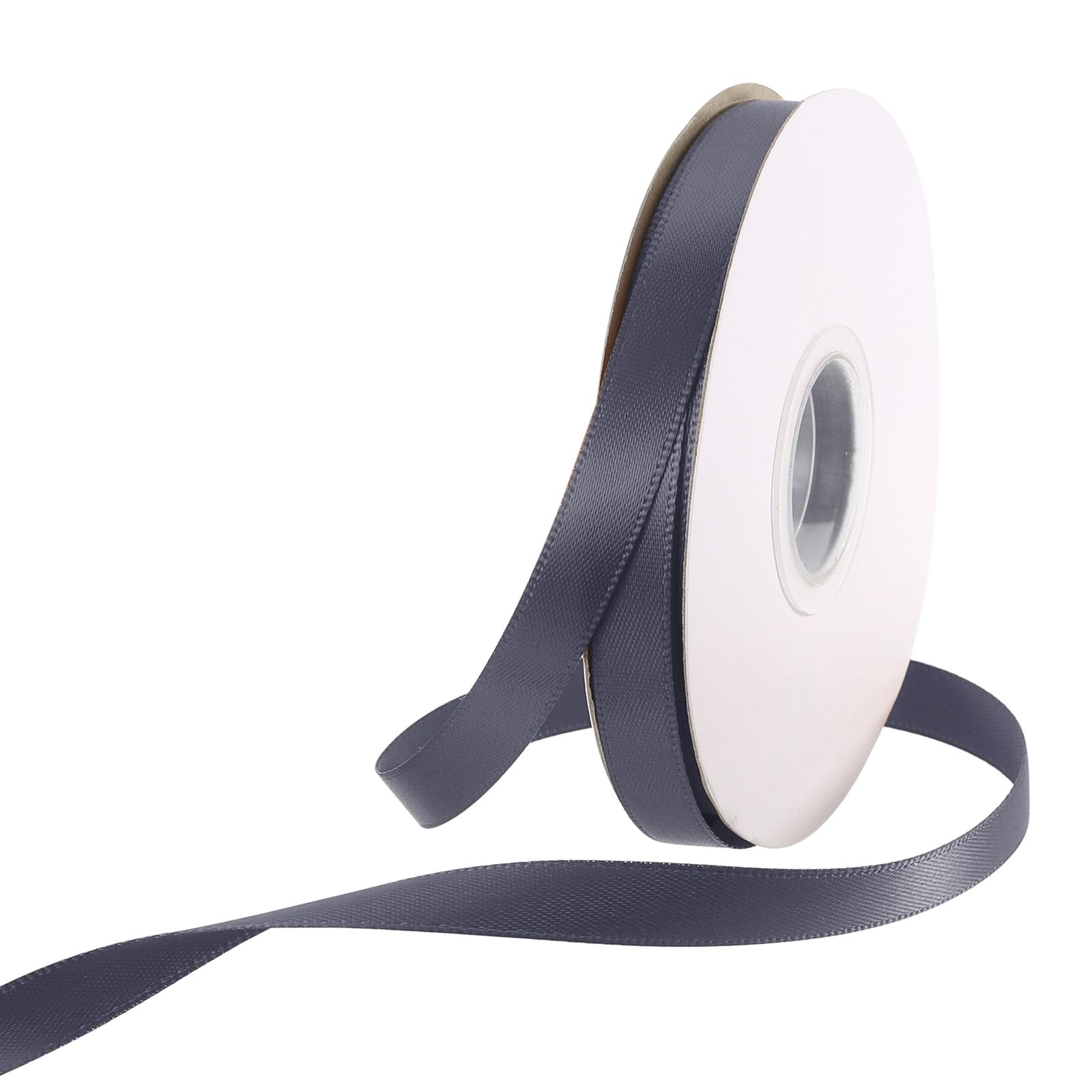 Rebower 10mm Satin Ribbon 23m Thick Double Face Grosgrain Silk Ribbon, [for Gift Wrapping, Hair Bows, Wedding, Cake, Flower] - 25 Yard/75ft/ Steel Blue