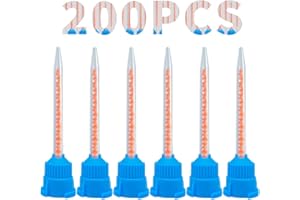 THINKPRICE 200Pcs Dental Mixing Tips for Dental Impression Temp Crowns Material Mix, 10:1 Ratio, Blue-Orange