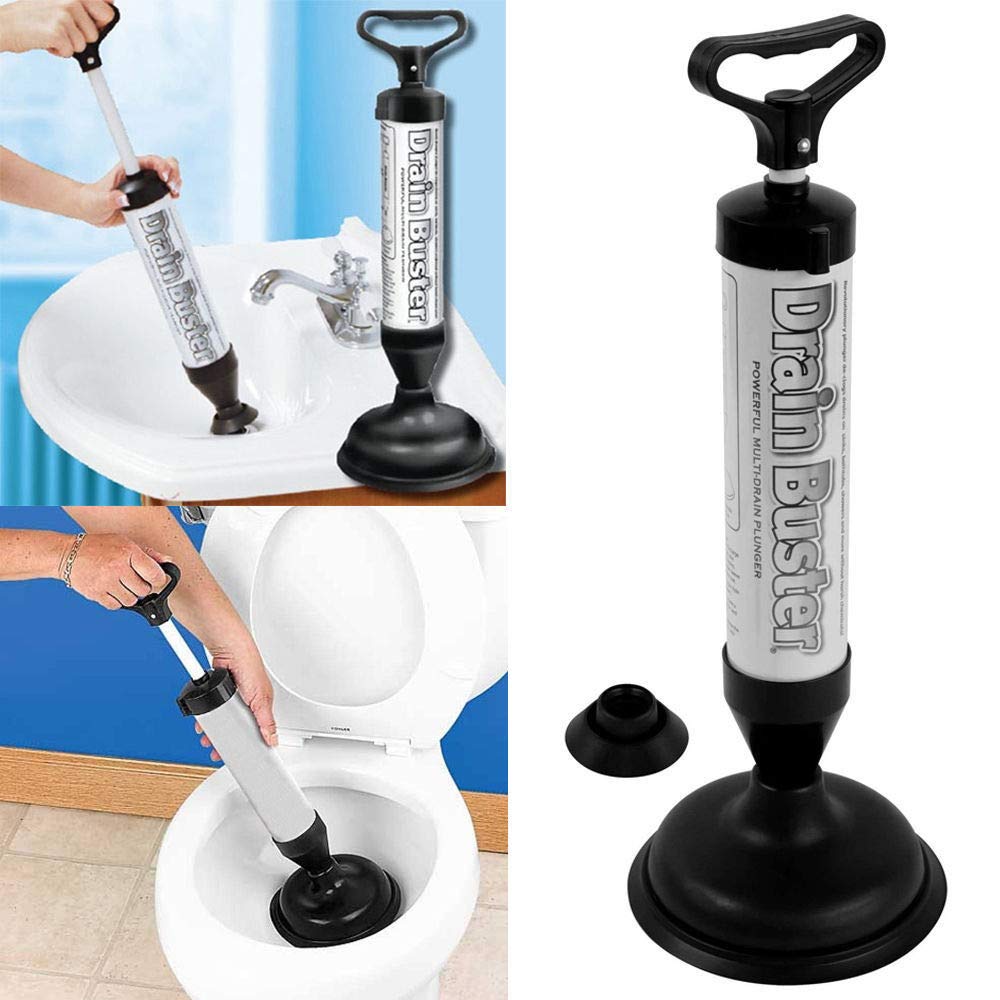 Glow Drain Unblocker - Powerful Suction Tool with 2 Drain Cups - Plunger for Any Drain Sink ShowerToilet - Clears All Tough Clogs and Blockages - The Ultimate unblocker and Plunger for Any Blockage