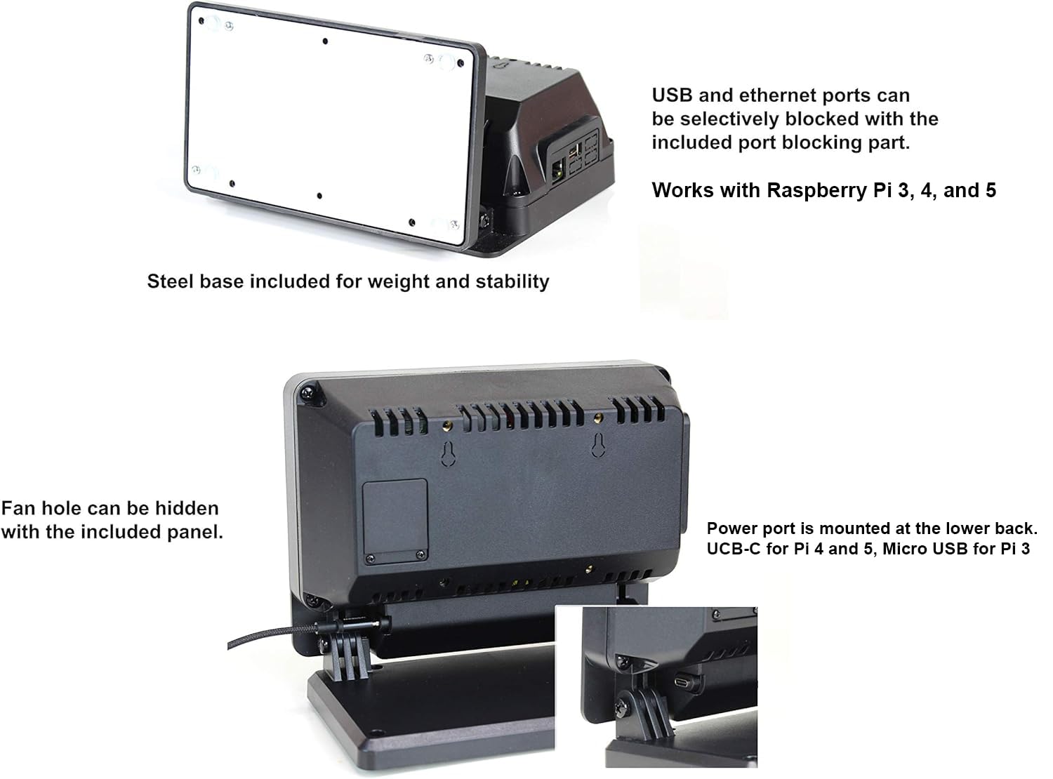 SmartiPi Touch Pro for Raspberry Pi 3,4, and 5 (Large - Without External Micro SD Card Access)