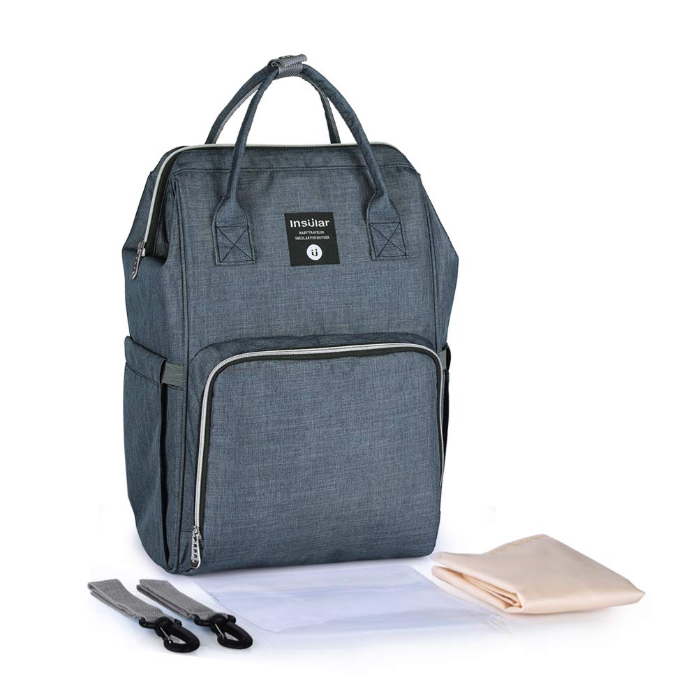 Mummy Diaper Backpack Large Capacity Baby Bag Multifunction Waterproof Travel Nappy Backpacks for Mom/Dad with Stroller Straps, Changing Pad,Durable Maternity Casual Shoulder Bags (Hunter)