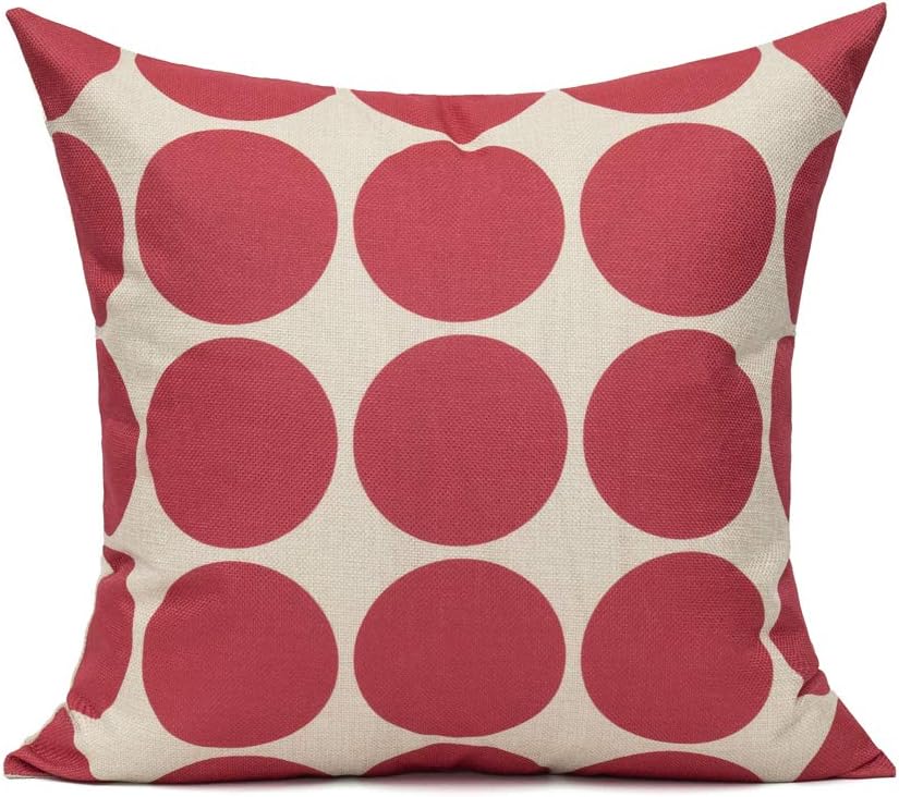 All Smiles Outdoor Patio Throw Pillow Covers Cases Indoor Furniture Decorative Cushion 18x18 Set of 4 for Home Porch Chair Couch Sofa Living Room Geometric Orange: Kitchen & Dining