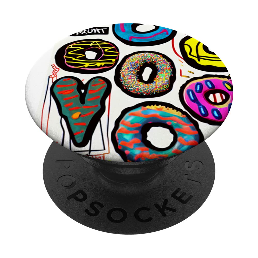 Funny Donut Graffiti Art Pop Design Costume Kids Women Men PopSockets Swappable PopGrip