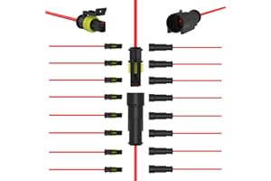 MGYOO 1 Pin Waterproof Electrical Wire Connectors 10 Pack Weather Pack Connectors Kit 20AWG Male and Female Automotive Wire Connectors for Car Truck Motorcycle Boat Auto Wiring