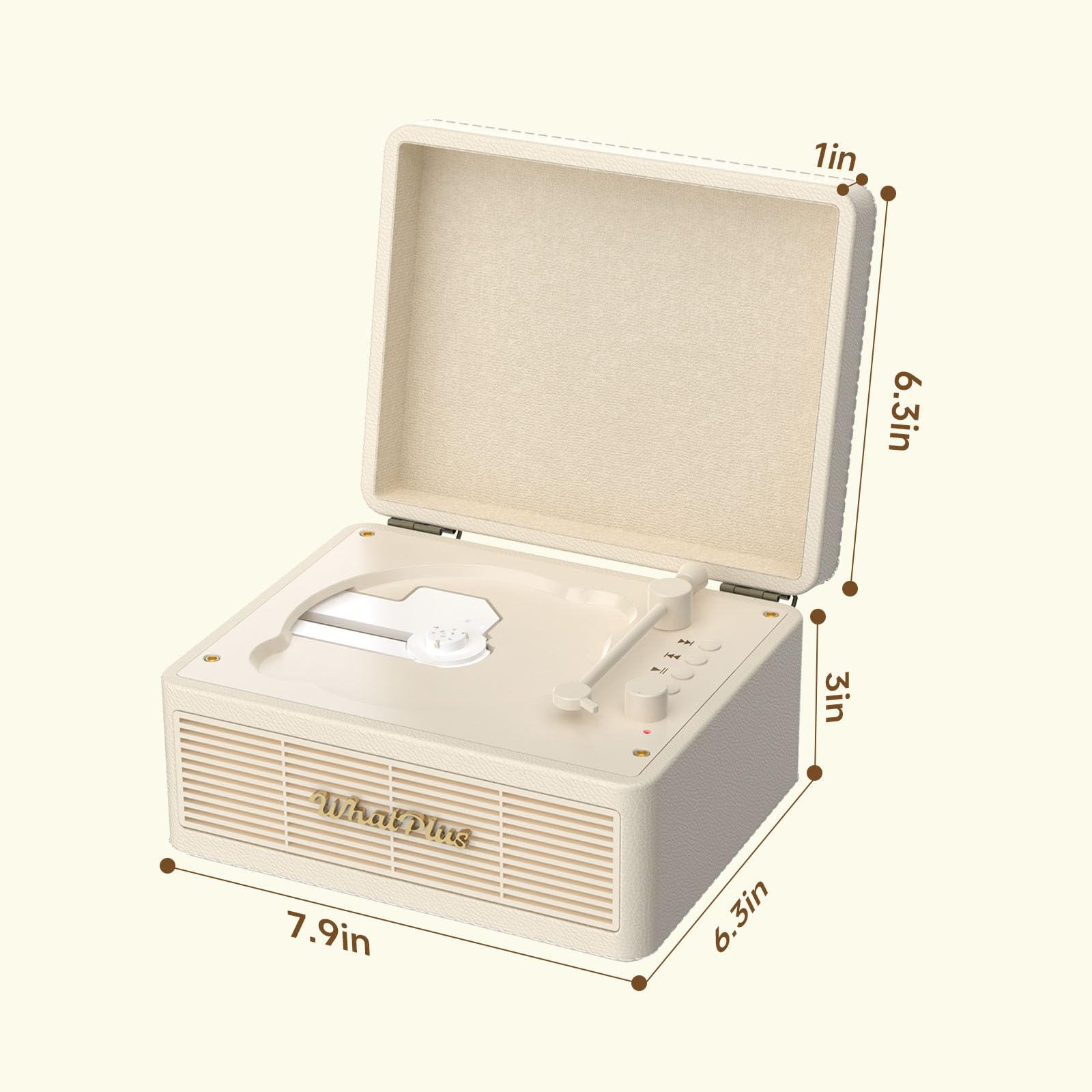 Portable CD Player with Bluetooth 5.2, Rechargeable Battery & Built-in Speakers – Hi-Fi Retro Suitcase Design for Home Decor, AUX/TF Card Support – Ideal Gift (Vintage White)