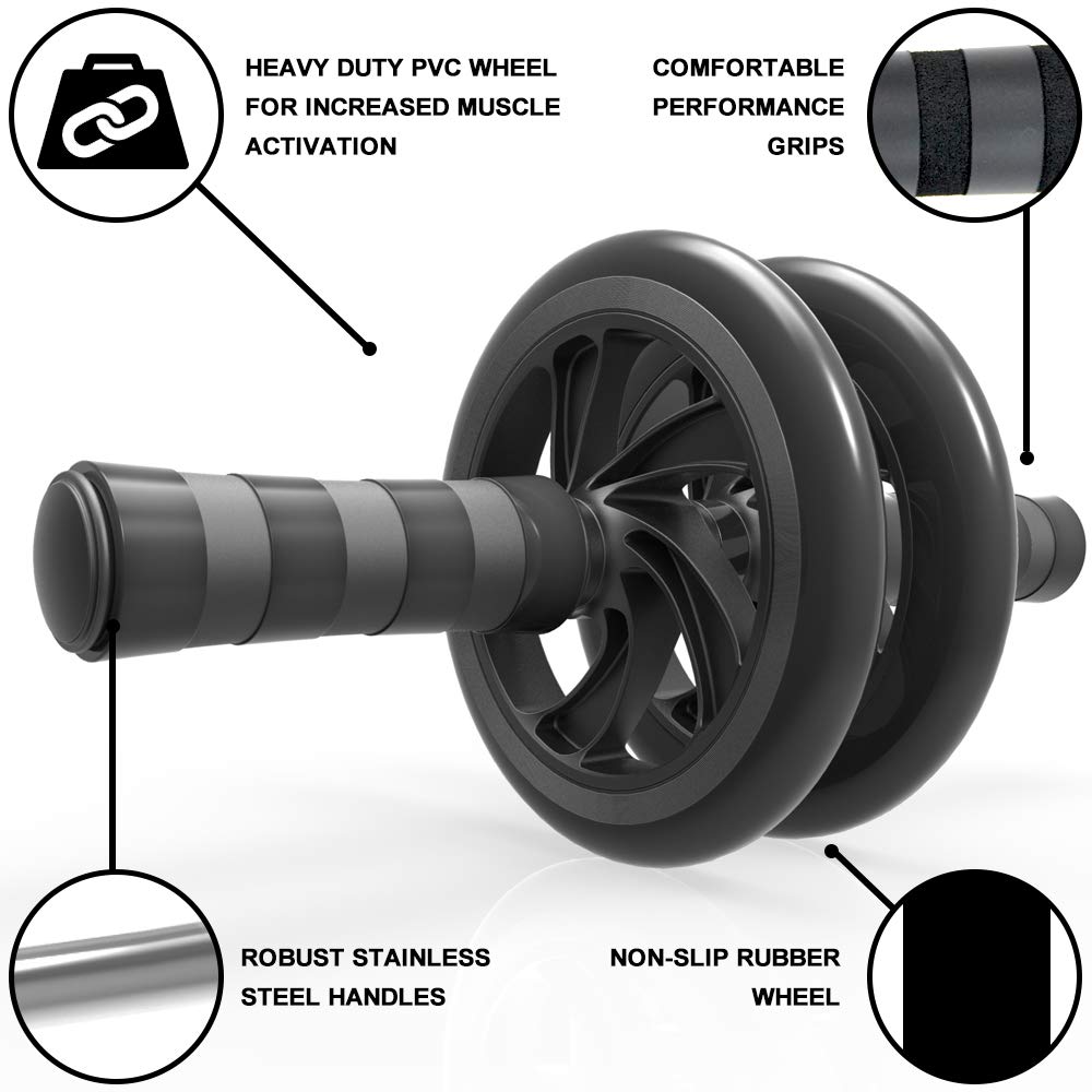 Exercise and Fitness Wheel with Easy Grip Handles for Core Training