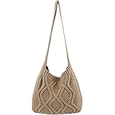 Verdusa Women's Crochet Shoulder HandBags Hobo Knitted Tote Bag Shopping Bags