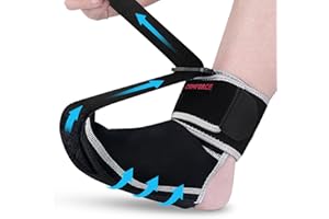 COMFORCE Plantar Fasciitis Night Splint Sock, Adjustable Plantar Fasciitis Brace for Foot Drop, Achilles Tendonitis, Heel Spur, Pain Relief, Black(Medium)