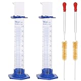 2 Pcs 100ml Graduated Cylinder, Plastic Hexagonal