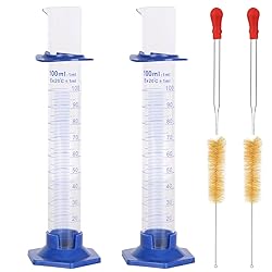 2 Pcs 100ml Graduated Cylinder, Plastic Hexagonal