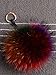 LITHER Large Genuine Raccoon Fur Pom Pom Keychain Bag Charm Fluffy Fur Ball