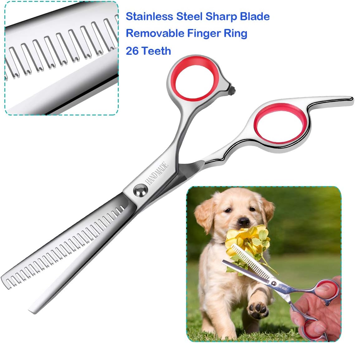 Elfirly Dog Grooming Scissors Set including Safety Round Tip (2 Pack - Image 5