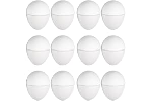 12 Pcs DIY Paper Mache Easter Eggs, Blank Paper Mache DIY Craft Eggs, Easter Fillable Paper Eggs for Easter Party Favors DIY 