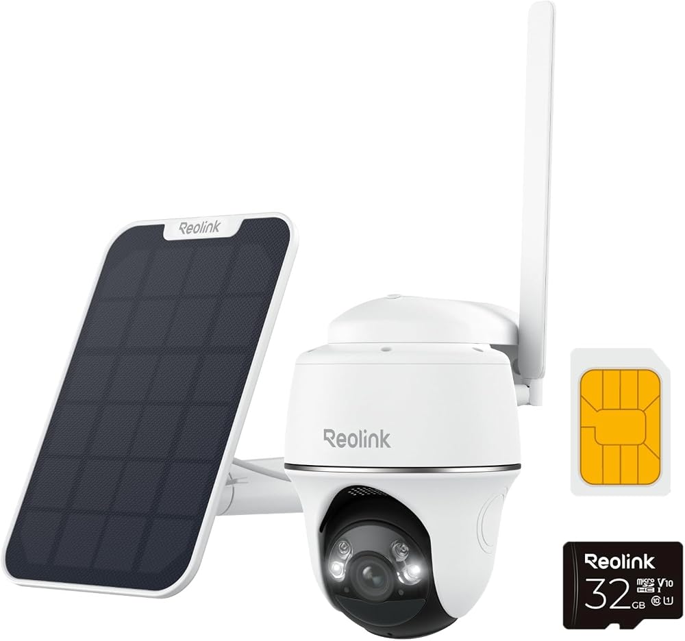 Reolink 4G LTE Outdoor Security Camera with 32GB SD Card, Solar Panel