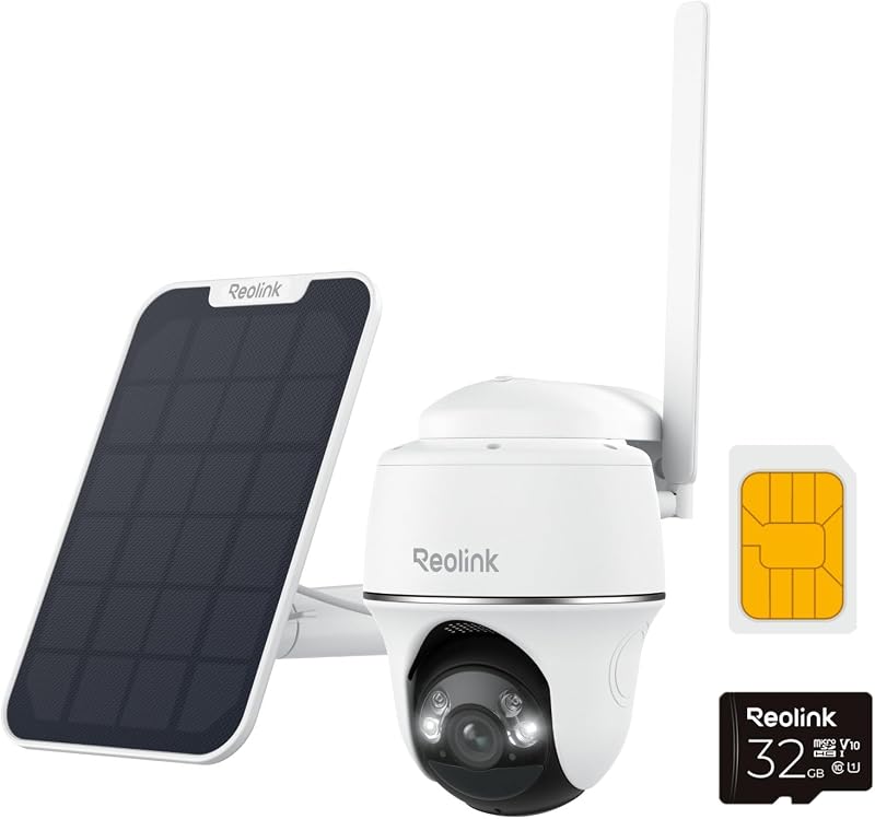 Reolink 4G LTE Outdoor Security Camera with 32GB SD Card, Solar Panel