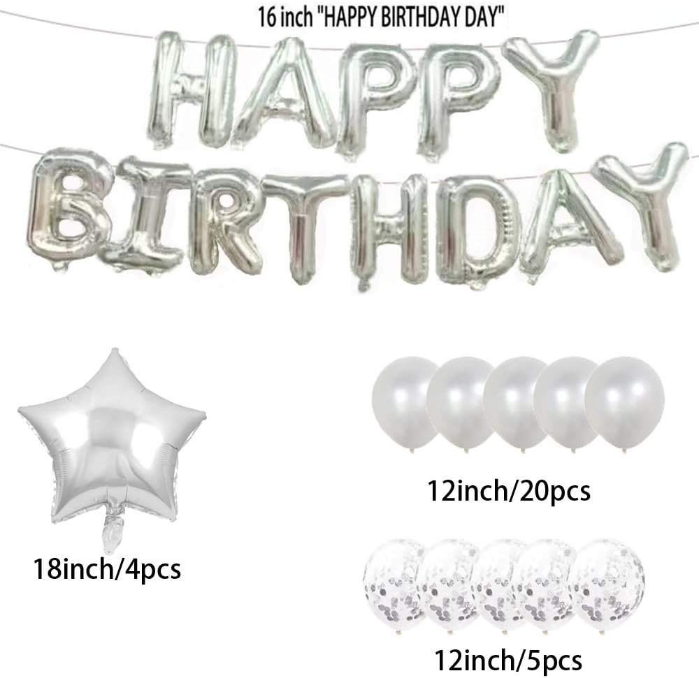 29th Birthday Decorations Party Supplies,29th Birthday Balloons Silver,Number 29 Mylar Balloon,Latex Balloon Decoration,Great Sweet 29th Birthday Gifts for Girls,Photo Props - Image 4