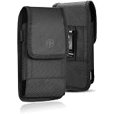 AH Military Grade Cell Phone Carrier Holster Men Belt Holder, Compatible With iPhone 12 Mini SE 5 5S 5C Samsung J1 J3 LG K7 K10 &amp; More, Fits Defender/Thick Heavy Duty Case