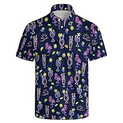 Xdceu Men's Neon Polo Shirts Retro Neon Golf Polo