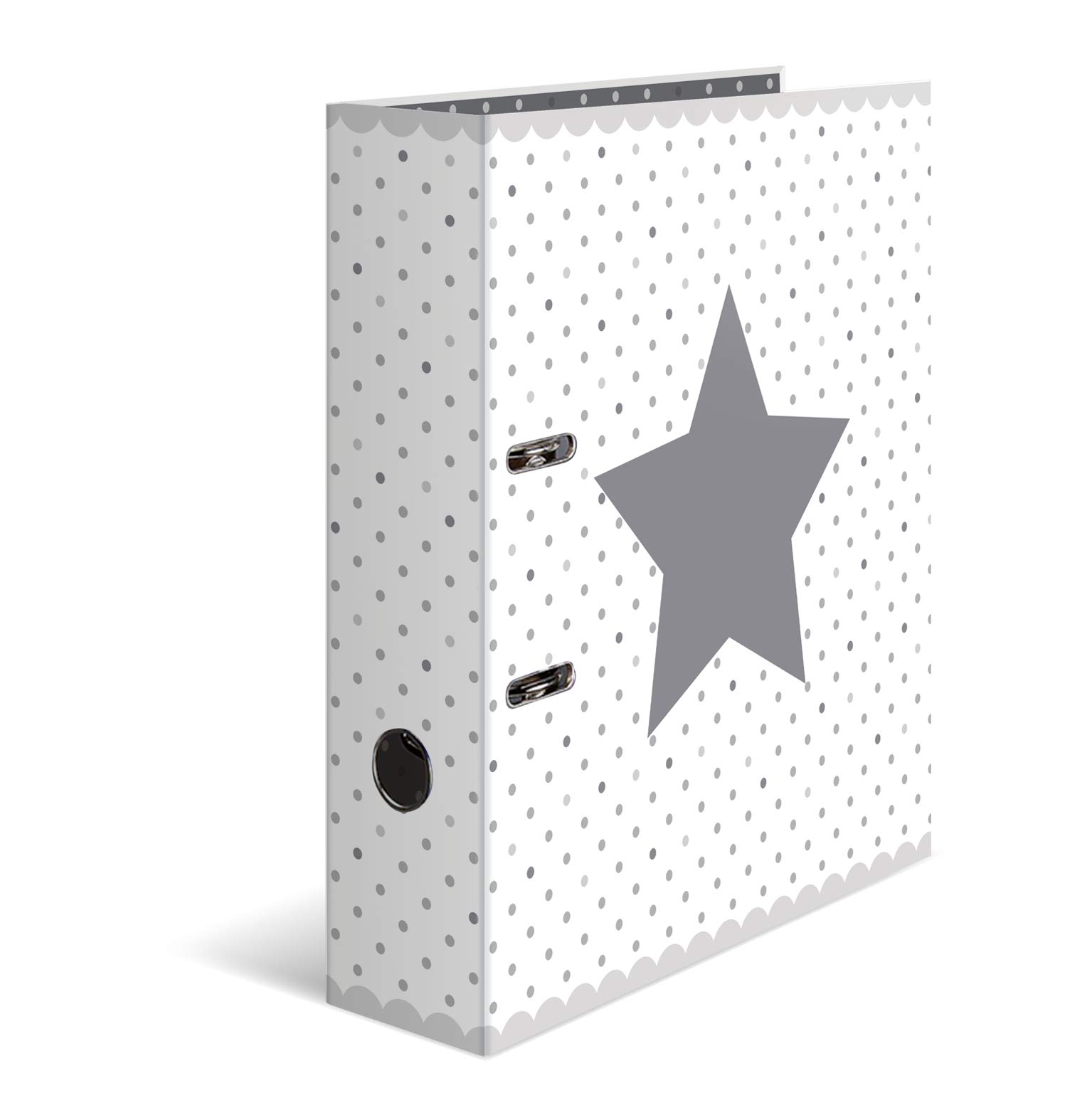 HERMA Lever Arch File Stars with White Dotted Motif, A4, 70 mm Spine, with Inner Print, 1 Folder — image 1