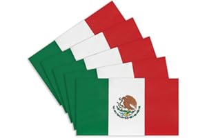 CANTENDO 5Pcs Mexico Flag Decal Sticker - Mexican Flag Reflective Vinyl Car Stickers - for Car Window Bumper Waterproof Sticker (2.5 x 4.5 Inch)