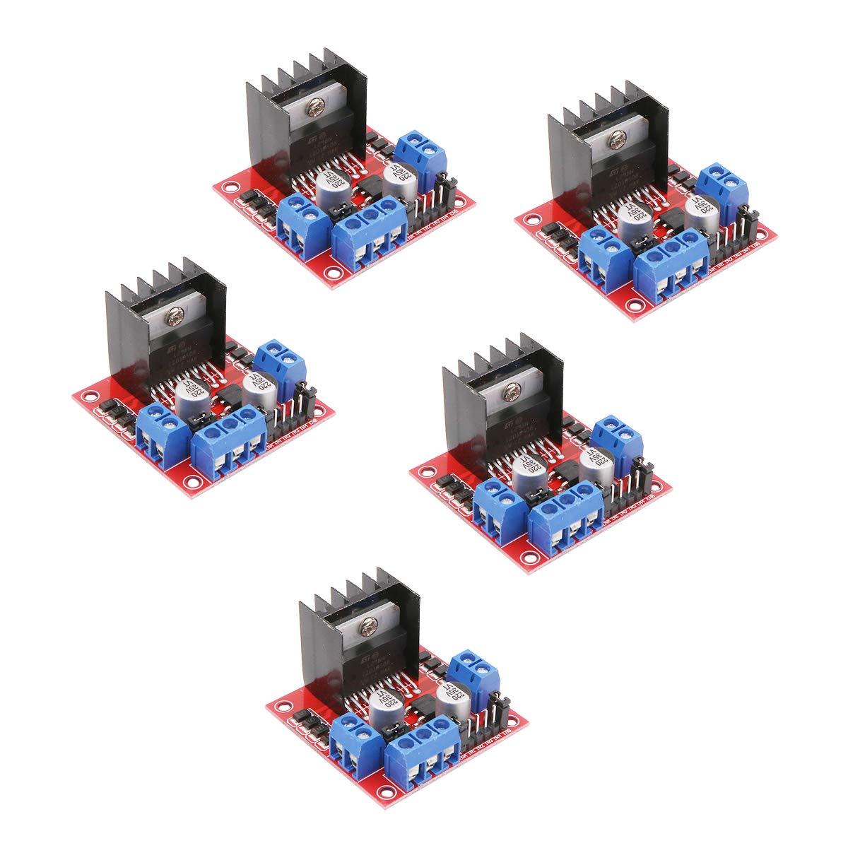 5 Pack of L298N Module H Bridge Driver Board Module for Stepper Motor Smart Car Robot DC Stepper Motor Driver Controller Board
