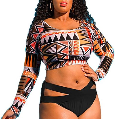 Blankey Women's Plus Size Bikini Two-Piece Off High Waist Swimwear Bathing Suit (XXXXXL)