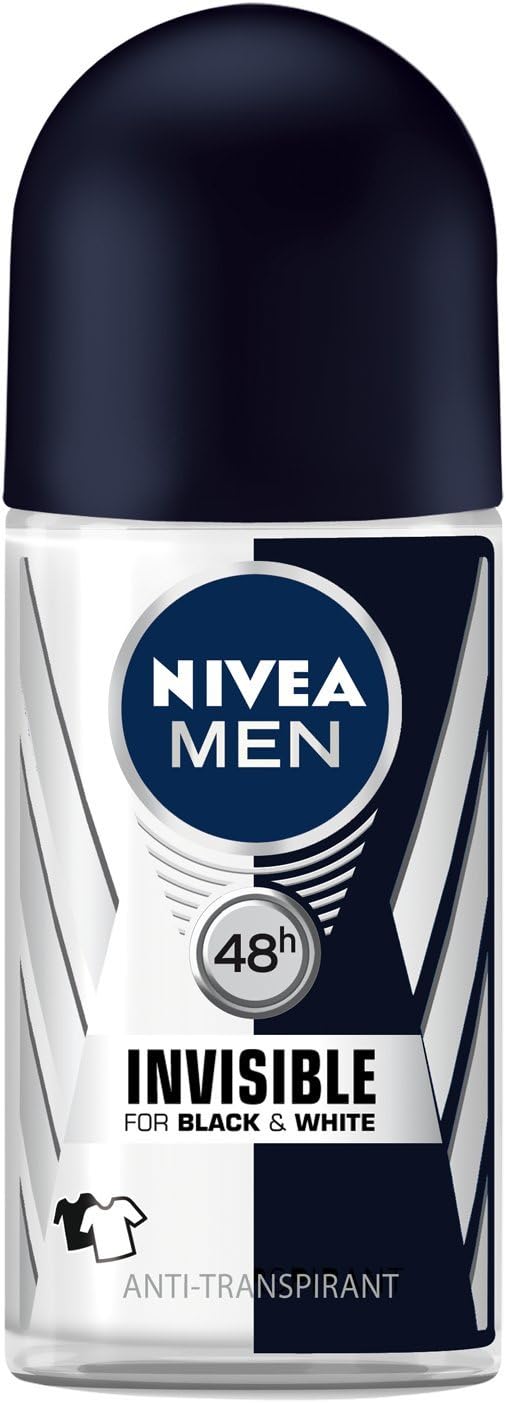 Nivea Men Invisible Black White Antiperspirant Roll-On Deodorant Double Pack