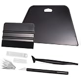 NEWISHTOOL Wallpaper Smoothing Tool Kit, Vinyl Film Wallpaper Tools | Peel and Stick Contact Paper Application Kit, Big Smoothing Squeegee, Felt Scraper, Edge Tucking Stick, Craft Knife &amp; Blades