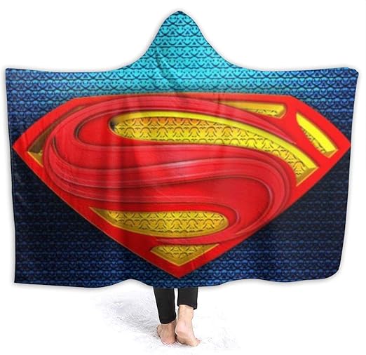 KRISMARIO Hooded Blanket Superman Superhero Throw Blankets Sherpa Fleece Wearable
