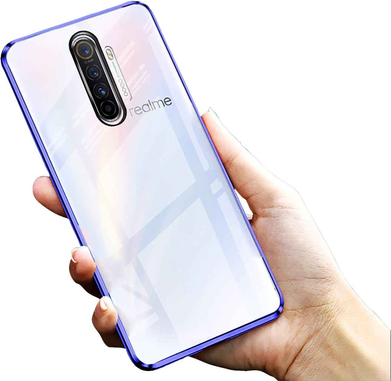 Amazon Com Biubiucase For Realme X2 Pro 6 5 Metal Magnetic Case Aluminum Alloy Frame Tempered Glass Phone Case For Realme X2 Pro 6 5 Blue Electronics