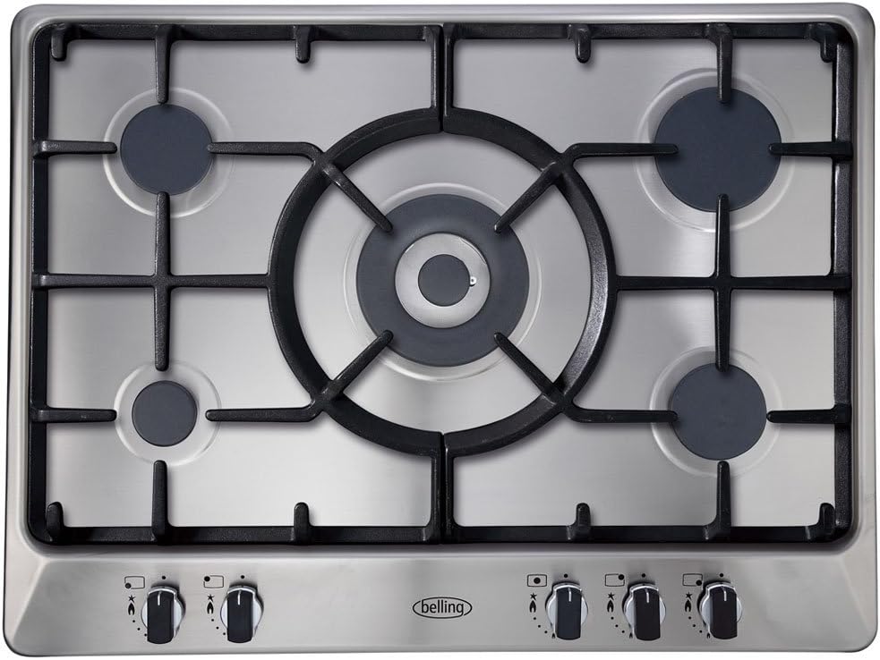 Belling GHU70GC MK2 70cm Gas Hob with Cast Iron Pan Supports in