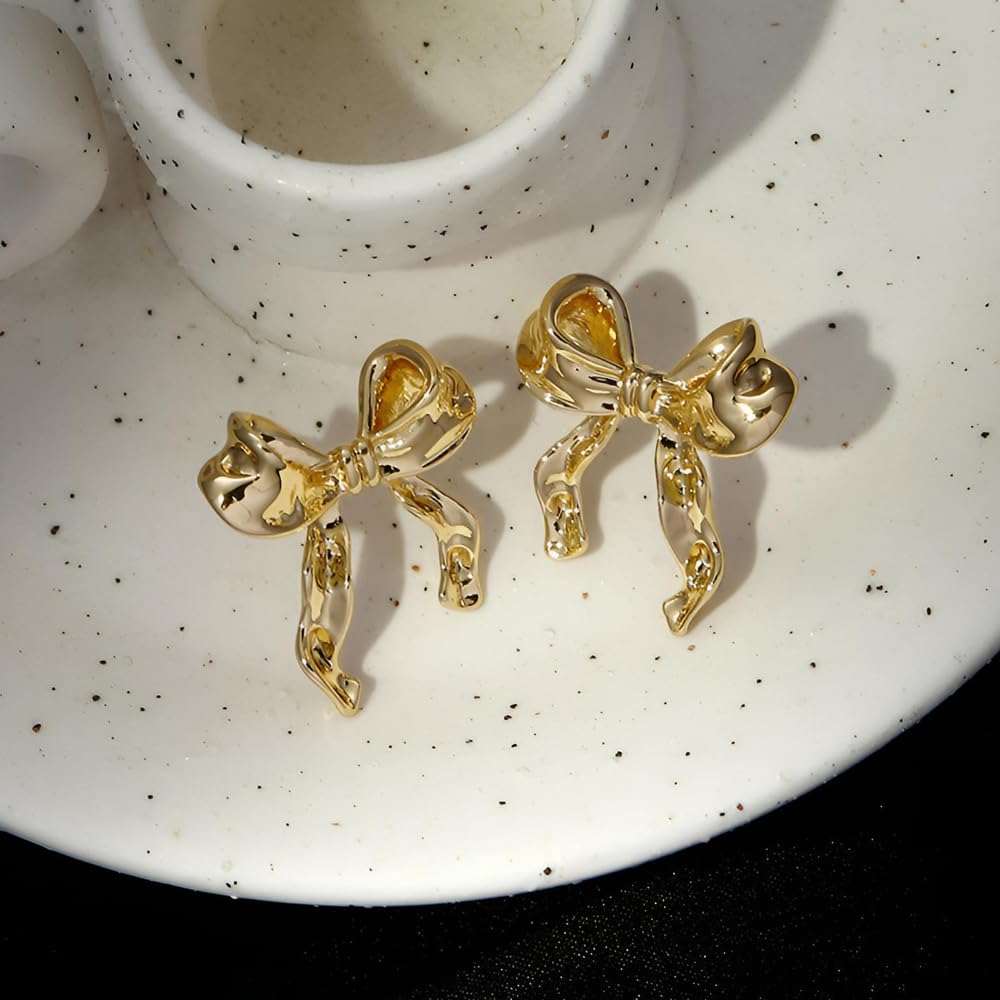 Gold Bow Earrings