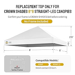 CROWN SHADES 8x8 Canopy Replacement Top - Only