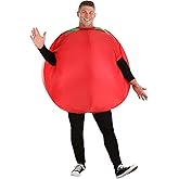 Adult Inflatable Tomato Costume - Polyester Bodysuit with Built-in Fan